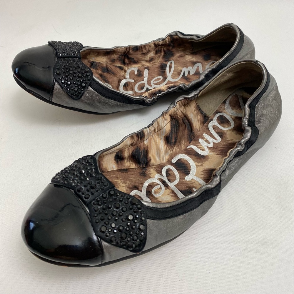 Sam Edelman Ballet Flats Women’s Shoes Sz 6 M Animal Print Lining Bow